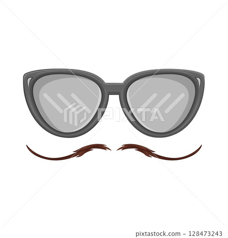 Illustration of Mustache and Glasses Illustration of Mustache and Glasses 128473243