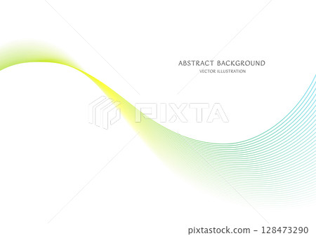 Green gradient abstract curve background vector material 128473290