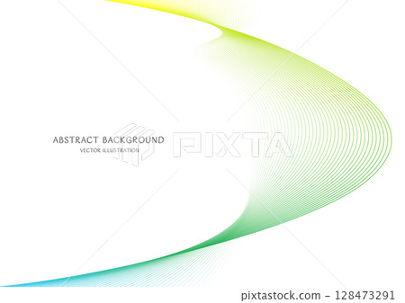 Green gradient abstract curve background vector material 128473291