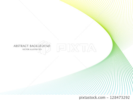 Green gradient abstract curve background vector material 128473292