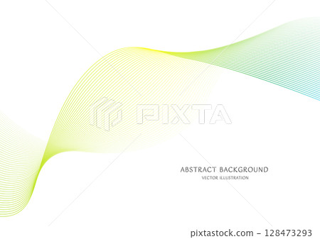 Green gradient abstract curve background vector material 128473293