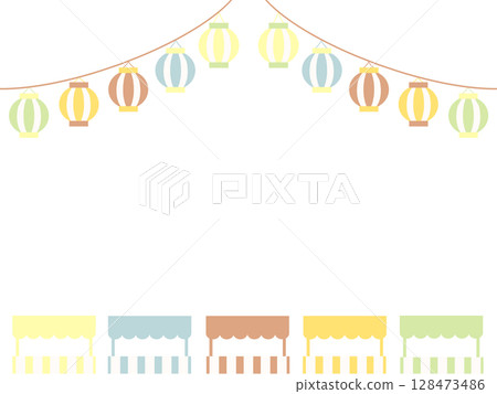 燈籠和食品攤的框架 128473486