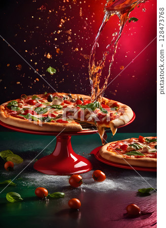 The Authentic Glow: Perfect Pizza, Perfect Setting The Authentic Glow: Perfect Pizza, Perfect Setting 128473768