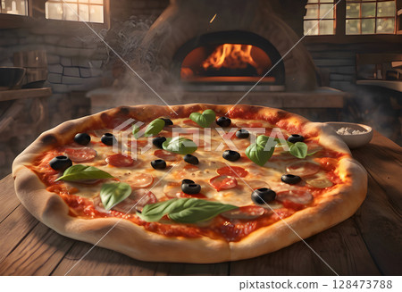 The Authentic Glow: Perfect Pizza, Perfect Setting The Authentic Glow: Perfect Pizza, Perfect Setting 128473788