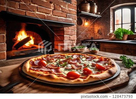 The Authentic Glow: Perfect Pizza, Perfect Setting 128473793