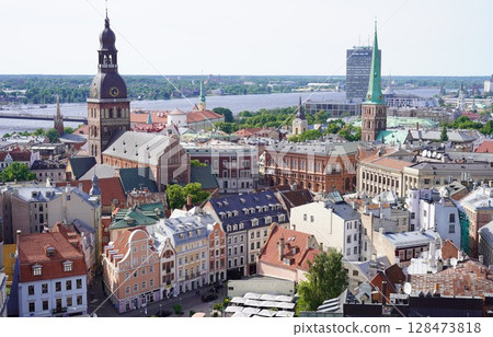View from the tower of St. Peter's Church in Riga View from the tower of St. Peter's Church in Riga 128473818