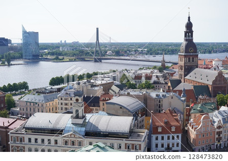 View from the tower of St. Peter's Church in Riga 128473820
