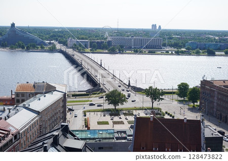 View from the tower of St. Peter's Church in Riga 128473822