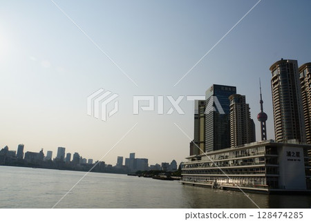 View of Shanghai cityscape from a boat View of Shanghai cityscape from a boat 128474285