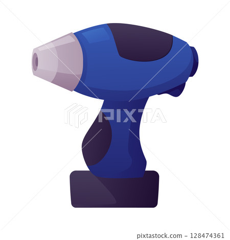 Screwdriver repair tool vector flat icon, carpenter worker drill equipment, electrical appliance, hardware tool 128474361