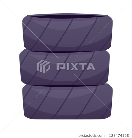 Complete set of car wheels, new tires three pieces vector flat illustration, automobile rubber wheels equipment Complete set of car wheels, new tires three pieces vector flat illustration, automobile rubber wheels equipment 128474368