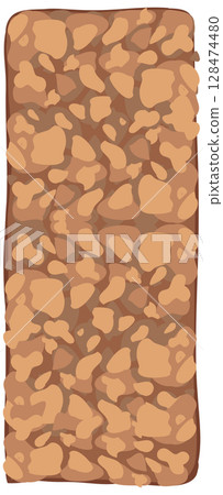 Granola Nut Energy Bar Flat Vector Illustration 128474480