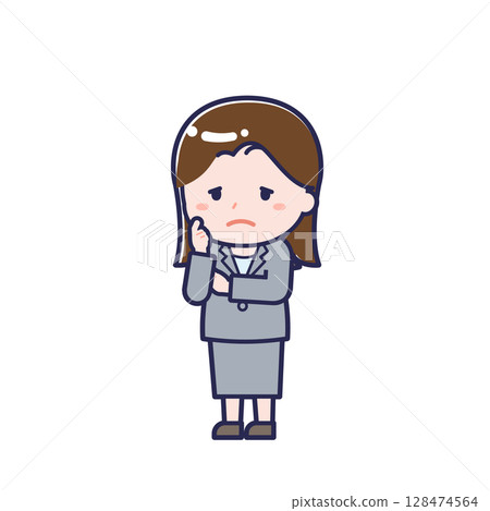 Office worker/Diagonal/Female 19 128474564