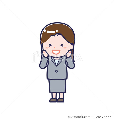 Office worker/Diagonal/Female 21 128474566