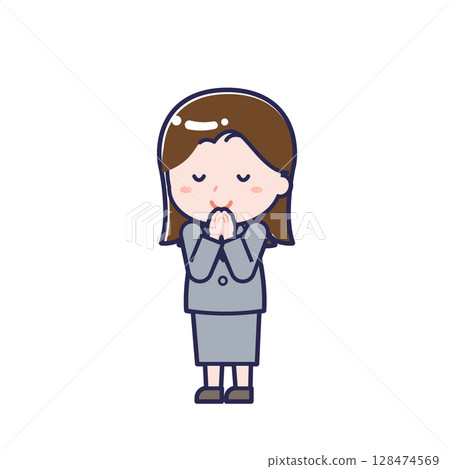 Office worker/Diagonal/Female 24 128474569