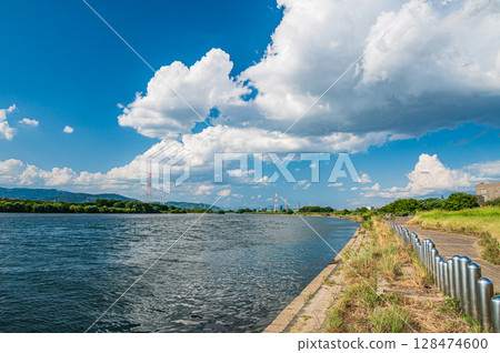 夏日淀川風光，從淀川公園枚方地區眺望，枚方市 128474600