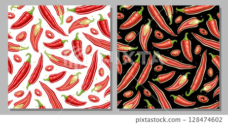 Vector Chili Pepper seamless pattern 128474602