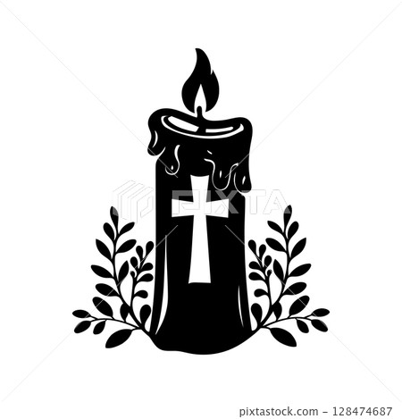 Dia dos Finados Silhouette vector 128474687