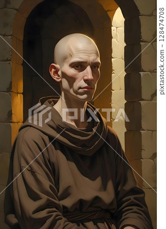 Portrait illustration of a thin male monk/TRPG character 128474708