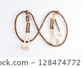A wooden Juzu, a Japanese prayer beads, is a form of beadwork used to count the repetition of prayers, chants or mantras by members of various religions such as Buddhism and Shinto. 128474772