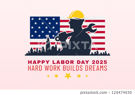Happy Labor Day 2025 Skyline Worker Design 128474830