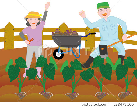 Elderly couple having fun gardening Elderly couple having fun gardening 128475100