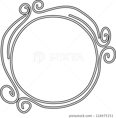 Circle frame drawing. Decoration for card, poster, banner Circle frame drawing. Decoration for card, poster, banner 128475151