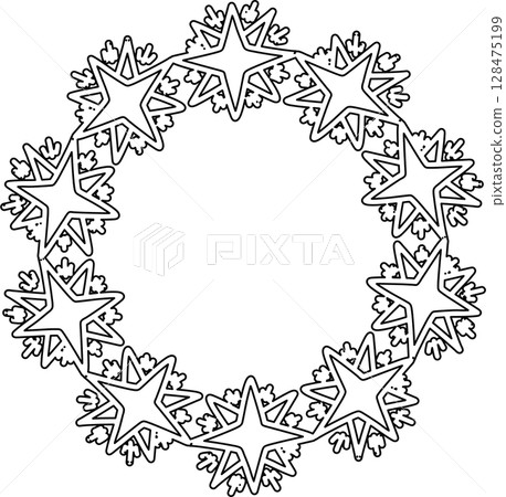 Circle frame drawing. Decoration for card, poster, banner Circle frame drawing. Decoration for card, poster, banner 128475199