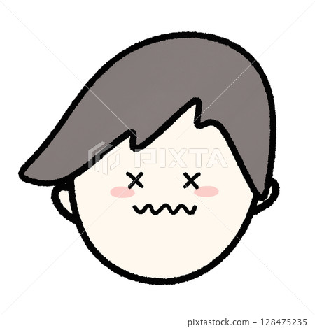 Boy with dizzy face 128475235