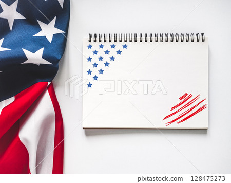 American Flag on white background. Greeting card American Flag on white background. Greeting card 128475273