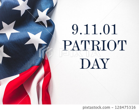 Patriot Day. American flag and lettering 128475316