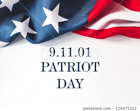 Patriot Day. American flag and lettering Patriot Day. American flag and lettering 128475322