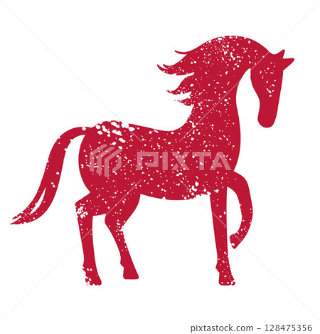 馬年吉祥！印章風格的駿馬圖案設計，引人注目 128475356