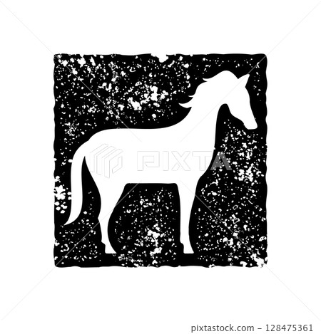 Horse stamp design material 128475361