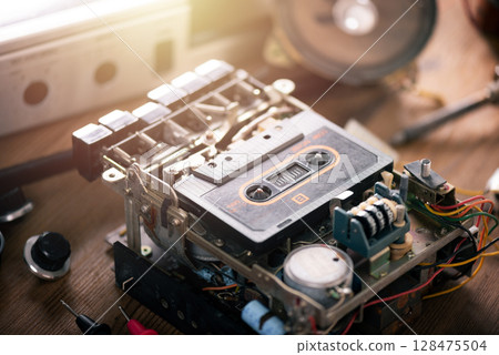 Fixing vintage radio cassette recorder Fixing vintage radio cassette recorder 128475504