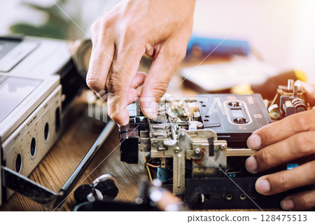 Fixing vintage radio cassette recorder Fixing vintage radio cassette recorder 128475513