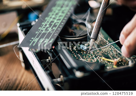 Fixing vintage radio cassette recorder Fixing vintage radio cassette recorder 128475519