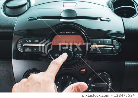 Modern car radio and CD player Modern car radio and CD player 128475554