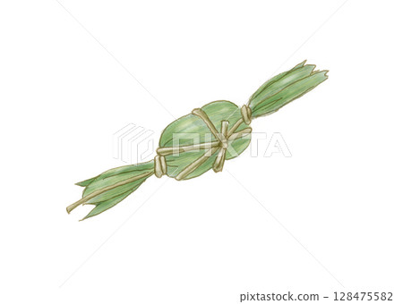 Watercolor hand-drawn bamboo dumpling 128475582