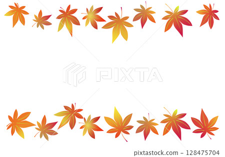 Vector illustration frame of autumn leaves 128475704