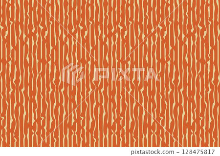 Tree bark or wooden texture pattern in orange and cream colors. Vector illustration for background and wallpaper. 128475817