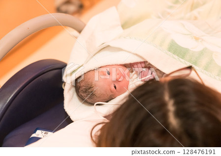Newborn Japanese baby boy Newborn Japanese baby boy 128476191