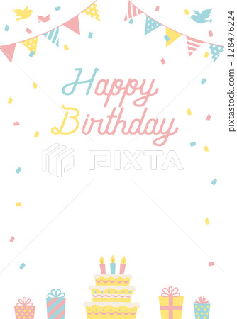 生日卡片_生日派對背景（垂直）生日快樂 128476224