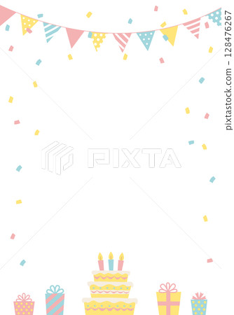 Birthday card_Birthday party background (vertical) Birthday cake Birthday card_Birthday party background (vertical) Birthday cake 128476267