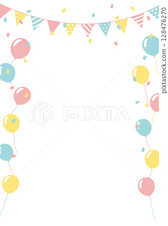 生日卡片_生日派對背景（垂直）氣球 128476270