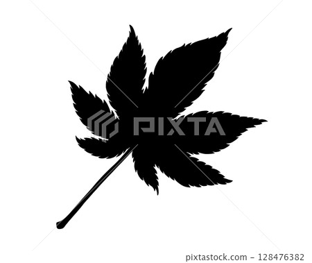 Autumn leaves silhouette illustration Autumn leaves silhouette illustration 128476382