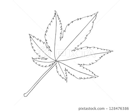 秋葉的簡單線條畫插圖 128476386