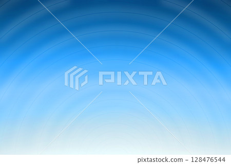 A sky-like gradient background material with white to ultramarine colors and diffusing semicircular dome ripples 128476544