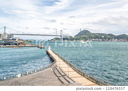 Scenery with the Kanmon Bridge in view 128476557