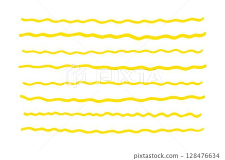 Handwritten yellow wavy lines 128476634